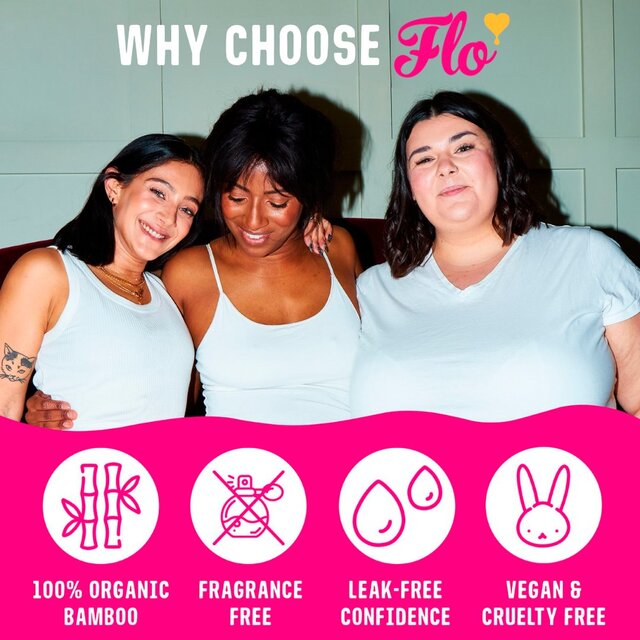 FLO Bamboo Sanitary Night & Day Pads, Winged & Ultra Thin thumbnail 3