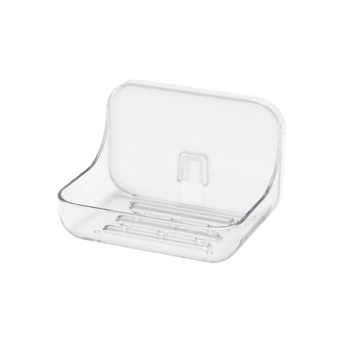 Addis Invisifix Bathroom Soap Dish Tray with Wall Mount Storage, Clear thumbnail 2