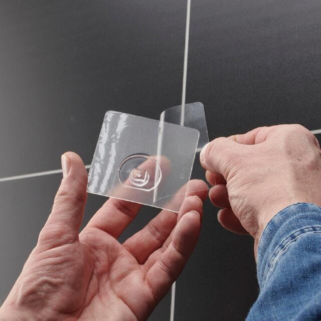 Addis Invisifix Bathroom Soap Dish Tray with Wall Mount Storage, Clear thumbnail 5