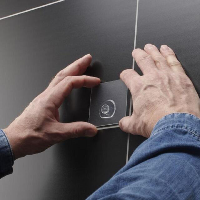 Addis Invisifix Bathroom Soap Dish Tray with Wall Mount Storage, Clear thumbnail 6