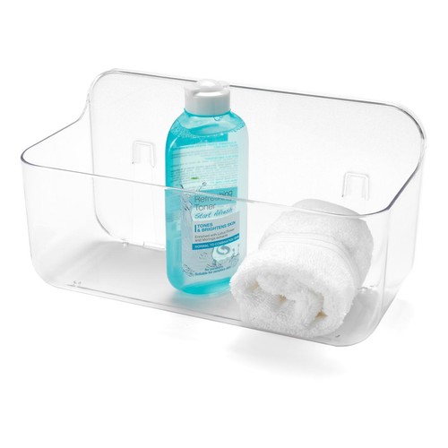 Addis Invisifix Bathroom Shower Storage Caddy Holder, Clear