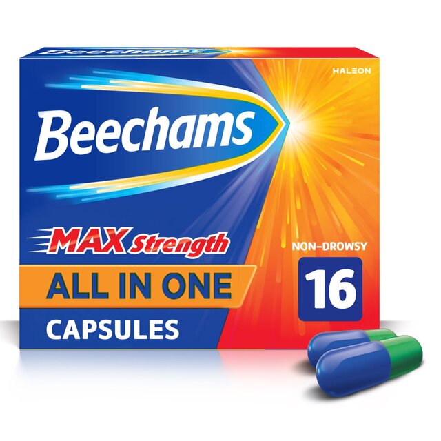 Beechams Cold & Flu Max Strength Cough & Congestion Relief Capsules 16