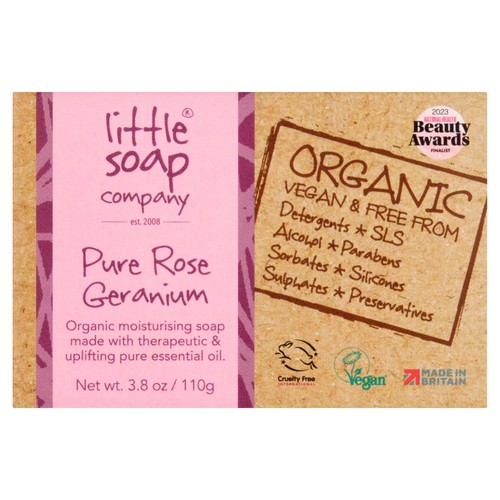 Little Soap Company Organic Bar Soap Rose Geranium