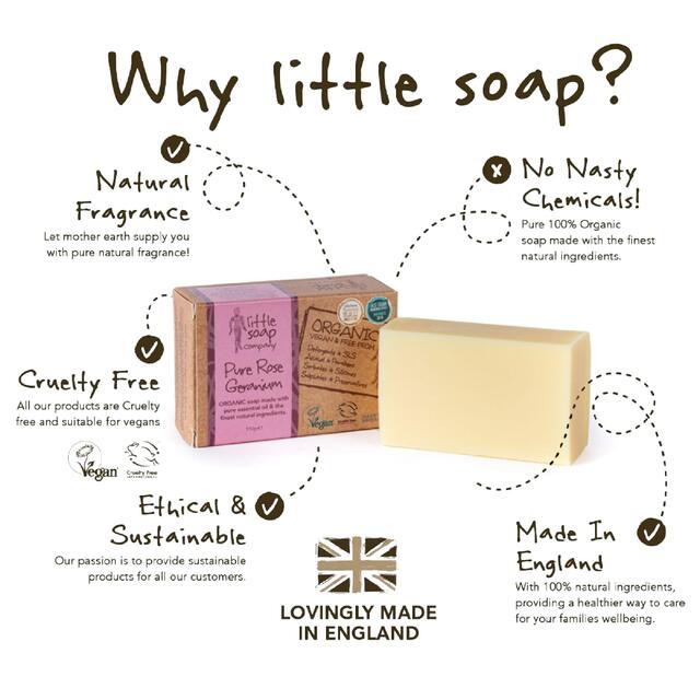 Little Soap Company Organic Bar Soap Rose Geranium thumbnail 3