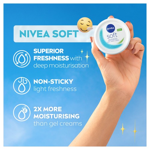 NIVEA Soft Moisturiser Cream for Face Hands & Body thumbnail 3