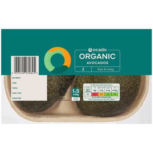 Ocado Organic Ripe & Ready Hass Avocados thumbnail 2