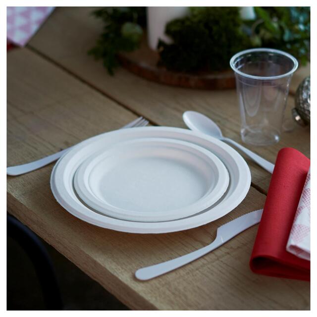 White 22cm Bagasse Party Plates thumbnail 4