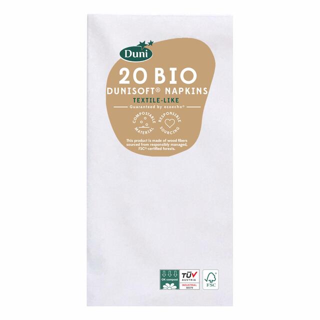 White Dunisoft Large Luxury Paper Napkins thumbnail 2