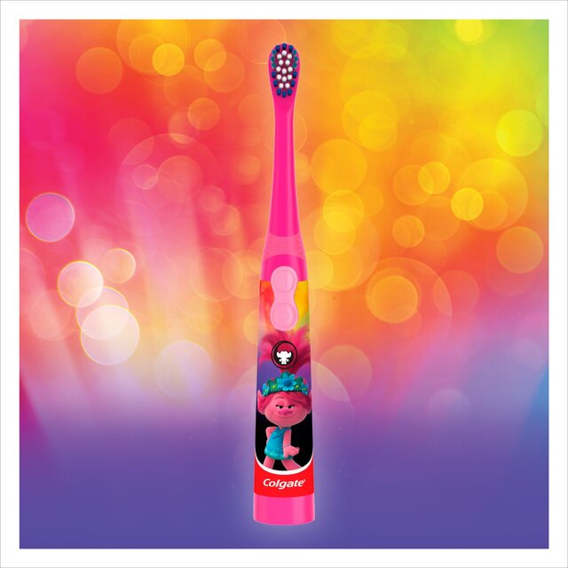 Colgate Kids Battery Toothbrush Extra Soft Trolls 3+ Years thumbnail 2