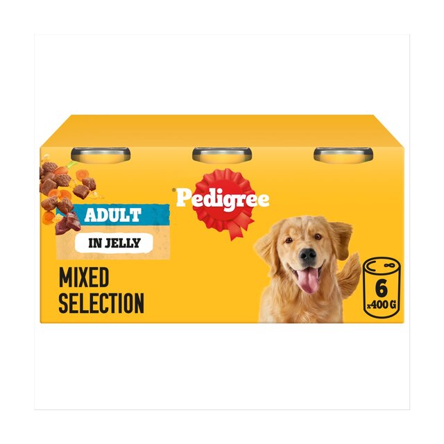 Pedigree Adult Wet Dog Food Tins Mixed in Jelly