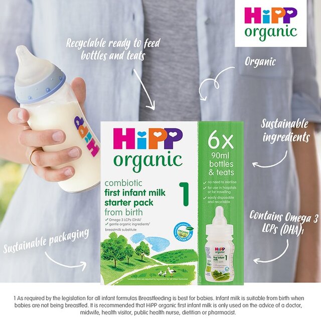HiPP Organic 1 First Infant Baby Milk Formula Starter Pack, From Birth thumbnail 4