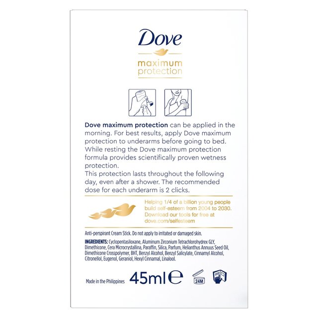 Dove Maximum Protection Original Clean Anti-Perspirant Cream Stick thumbnail 3