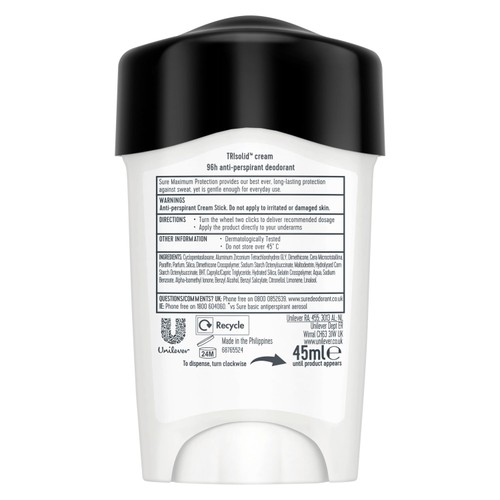 Sure Men Maximum Protection Clean Scent Cream Anti-Perspirant Deodorant thumbnail 2