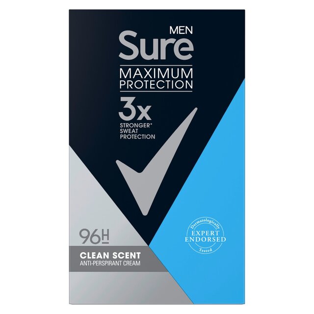 Sure Men Maximum Protection Clean Scent Cream Anti-Perspirant Deodorant thumbnail 4