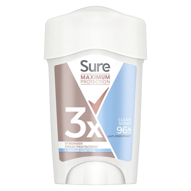 Sure Maximum Protection Clean Scent Cream Stick Antiperspirant thumbnail 2