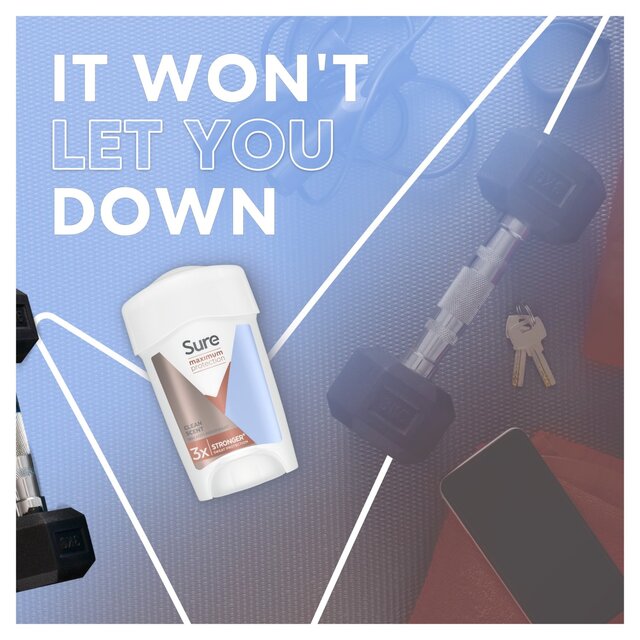 Sure Maximum Protection Clean Scent Cream Stick Antiperspirant thumbnail 5