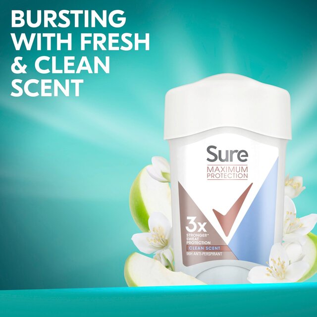 Sure Maximum Protection Clean Scent Cream Stick Antiperspirant thumbnail 8