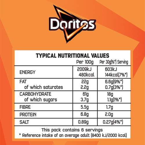 Doritos Tangy Cheese Tortilla Chips Sharing Bag Crisps thumbnail 6