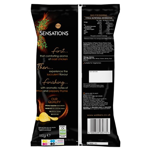 Sensations Roasted Chicken & Thyme Sharing Bag Crisps thumbnail 2