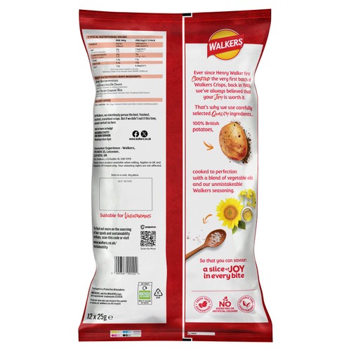 Walkers Ready Salted Multipack Crisps 12 x 25g thumbnail 2