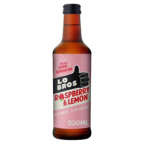 Lo Bros Kombucha Raspberry & Lemon Low Sugar