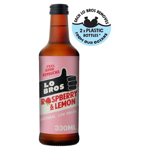 Lo Bros Kombucha Raspberry & Lemon Low Sugar thumbnail 3