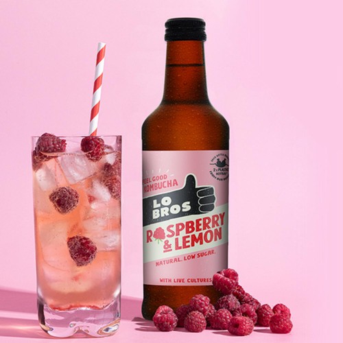 Lo Bros Kombucha Raspberry & Lemon Low Sugar thumbnail 5