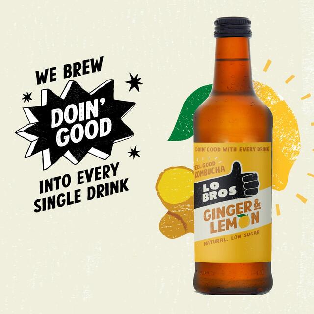 Lo Bros Kombucha Ginger & Lemon Low Sugar thumbnail 6