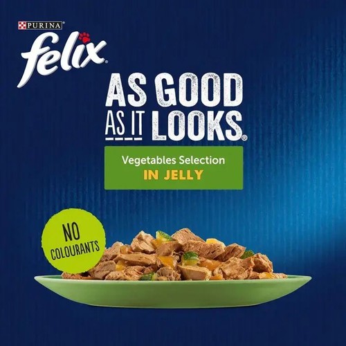 FELIX As Good As it Looks Favourites with Veg in Jelly Wet Cat Food thumbnail 2