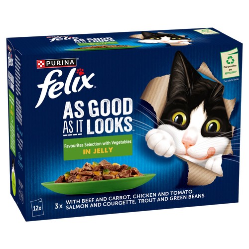 FELIX As Good As it Looks Favourites with Veg in Jelly Wet Cat Food thumbnail 8
