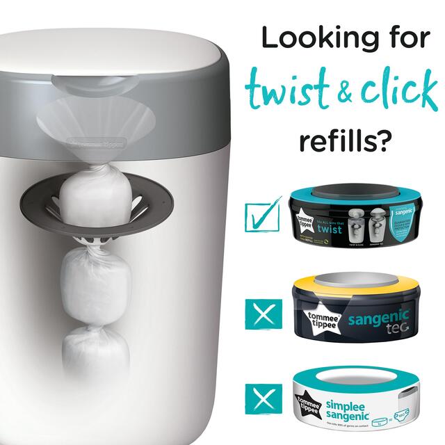 Tommee Tippee Twist & Click Nappy Bin Refill Casettes thumbnail 3