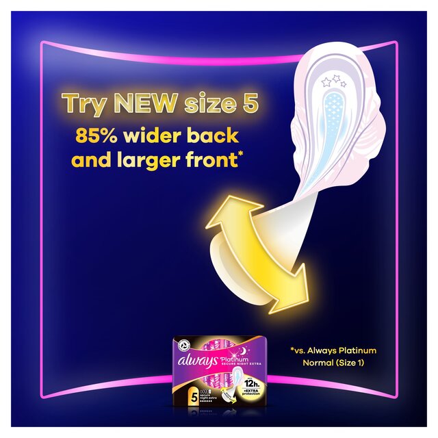 Always Platinum Sanitary Pads Secure Night (Size 4) Wings thumbnail 7