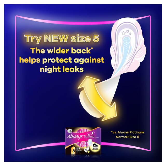 Always Platinum Sanitary Pads Night (Size 3) Wings thumbnail 6