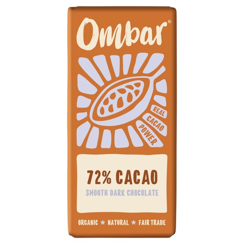 Ombar 72% Cacao Organic Vegan Fair Trade Dark Chocolate