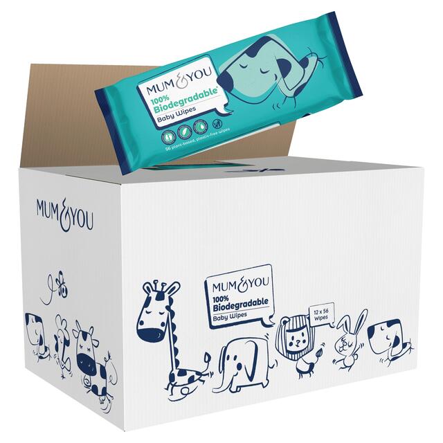 Mum & You 100% Biodegradable Baby Wipes, Jumbo Pack