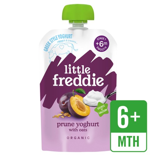 Little Freddie Prune Greek Style Yoghurt with Oats Organic Pouch, 6 mths+
