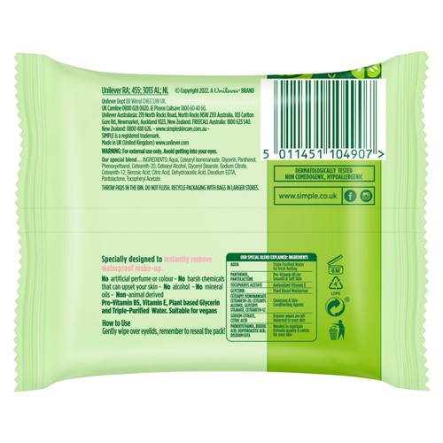 Simple Kind to Skin Eye Make Up Remover Pads thumbnail 2