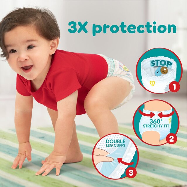 Pampers Baby-Dry Nappy Pants, Size 7 (15kg+) Essential Pack thumbnail 2