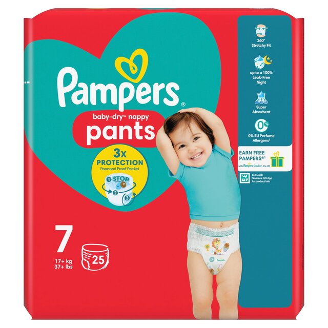 Pampers Baby-Dry Nappy Pants, Size 7 (15kg+) Essential Pack thumbnail 8