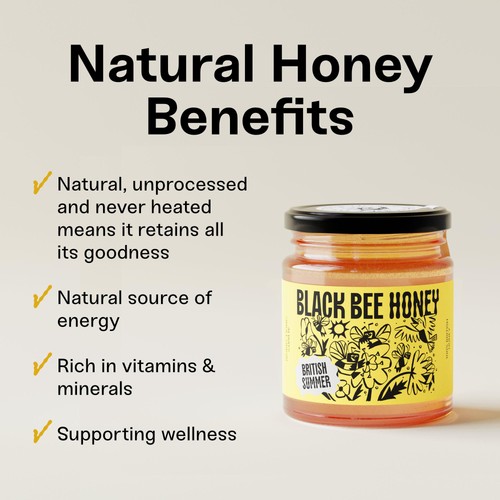 Black Bee Honey British Summer Runny Wildflower Honey thumbnail 3