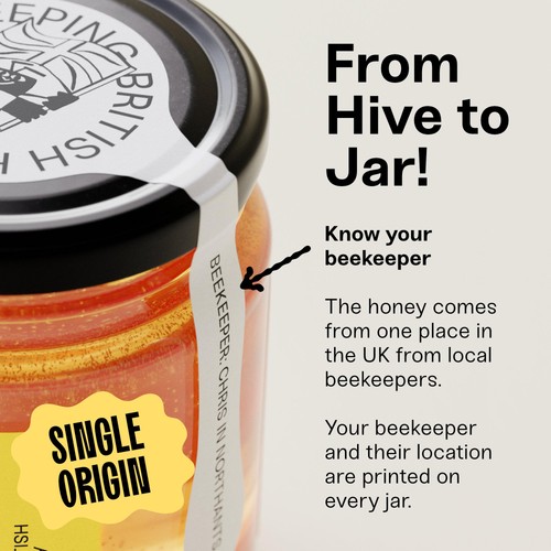 Black Bee Honey British Summer Runny Wildflower Honey thumbnail 4