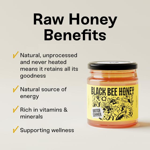 Black Bee Honey British Summer Runny Wildflower Honey thumbnail 4