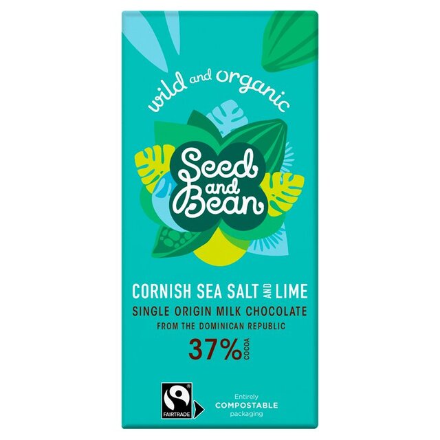 Seed & Bean Organic Milk Chocolate Bar Sea Salt & Tropical Lime