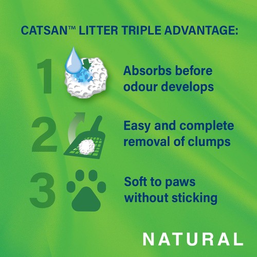 Catsan Natural 100% Biodegradable Clumping Odour Control Cat Litter  thumbnail 2