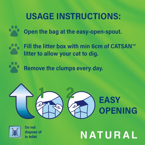 Catsan Natural 100% Biodegradable Clumping Odour Control Cat Litter  thumbnail 3