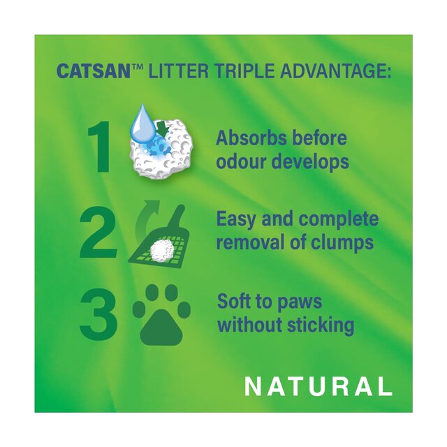 Catsan Natural 100% Biodegradable Clumping Odour Control Cat Litter thumbnail 2