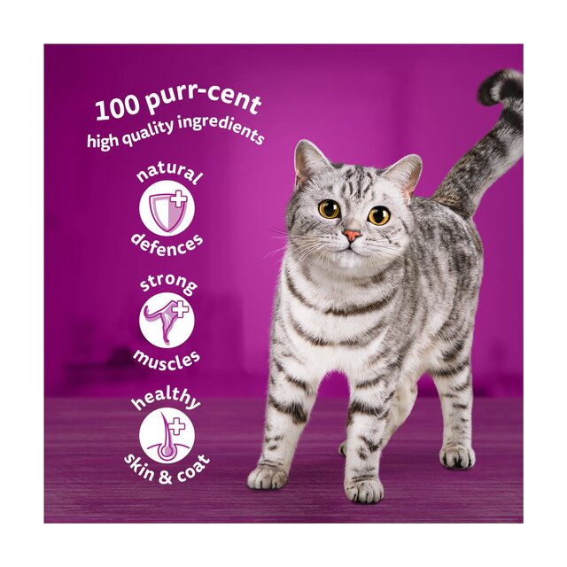 Whiskas 1+ Adult Wet Cat Food Pouches Meaty Meals in Gravy thumbnail 2
