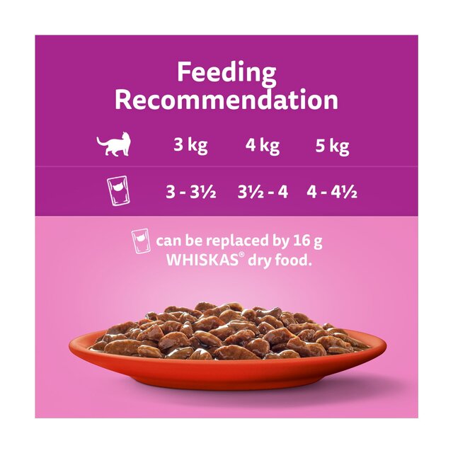 Whiskas 1+ Adult Wet Cat Food Pouches Meaty Meals in Gravy thumbnail 4