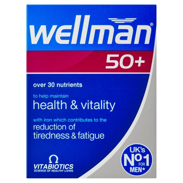 Vitabiotics Wellman 50+ Health & Vitality Reduction of Tiredness Tablets