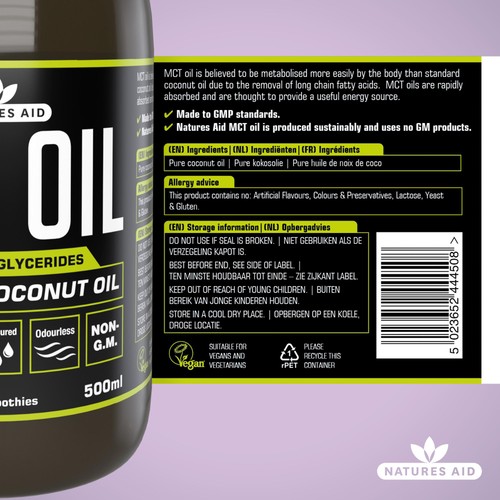 Natures Aid 100% MCT Oil Premium Coconut Oil  thumbnail 6